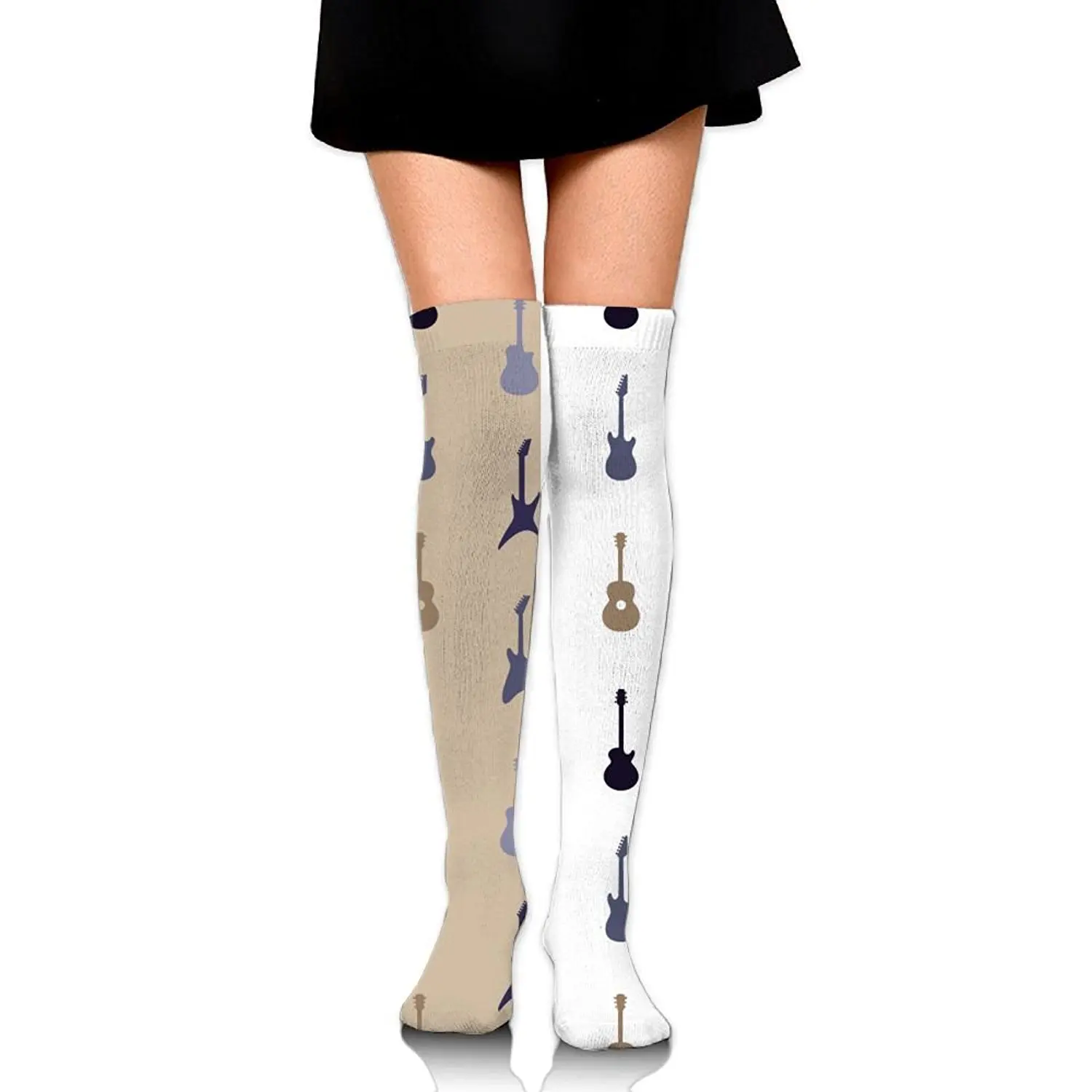 Zaqxsw Guitars Women Retro Thigh High Socks Long Socks For Teen Girls