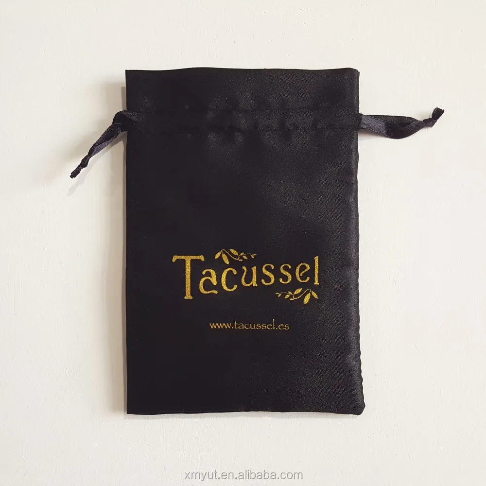 Custom Screen Printed & Hot Stamped Satin Jewelry Drawstring Bags-Dust Proof & Free Yu-Touch Brand Direct Supplier
