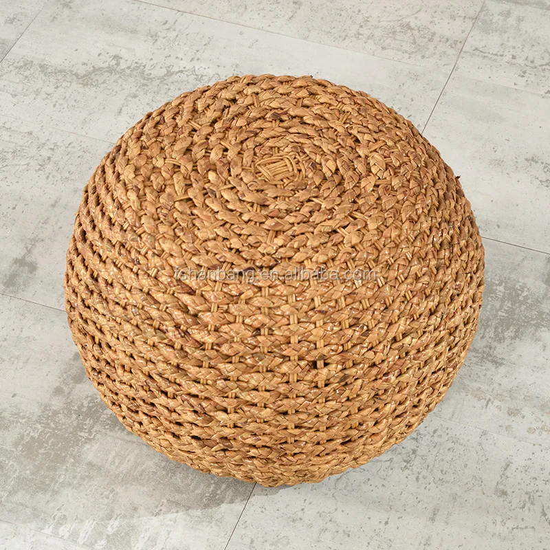 Hot Sale Cane Wood Woven Chair and Round Storage Stool For Kids