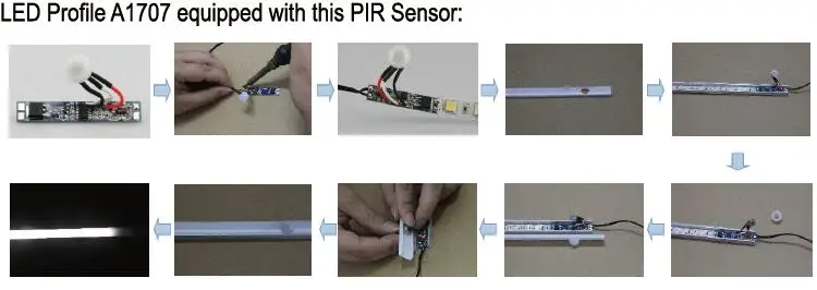 PIR005 Switch Small Wardrobe Infrared Proximity Pir Sensor Switch Led tape For Light