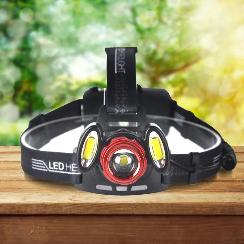 boruit high 头灯双 led 变焦可充电头灯