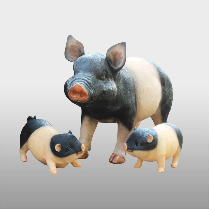 Custom Lovely Fiberglass Life Size Resin Pigs Sculpture Buy Life Size