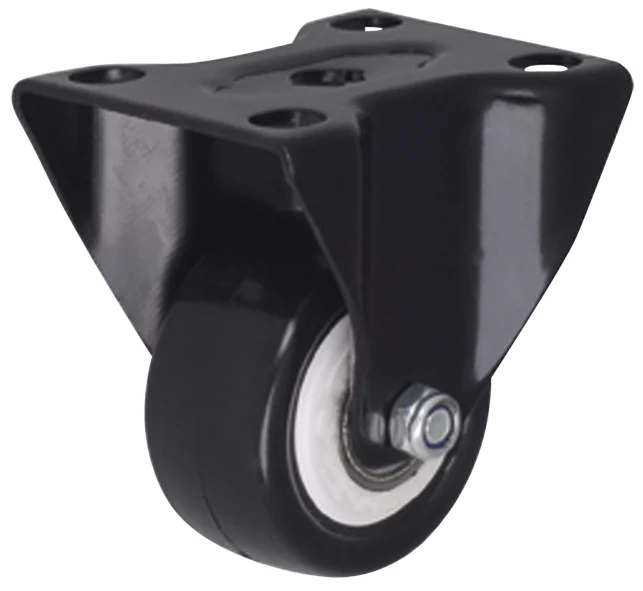 2" 50mm Box Packing Swivel And Dual Brake Heavy Loading Easy Moving Top Plate Furniture Black PVC Caster Wheel
