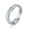 Sterling Silver 925 Ring Triple Interlocked Rolling High Polish Ring