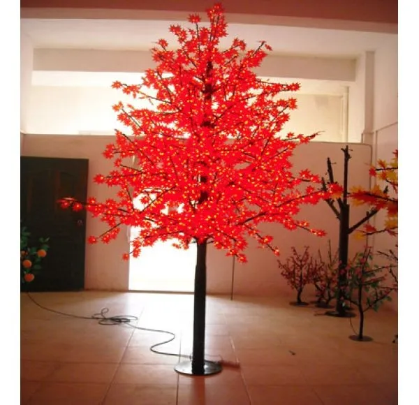 Landscape Led Maple Tree,3m Artificial Red Maple Tree Led Outdoor Solar
