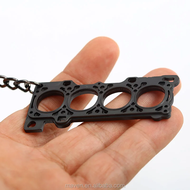 Zinc Alloy 4 Cylinder Engine Cylinder Head Gasket Dub Keychain Keyring