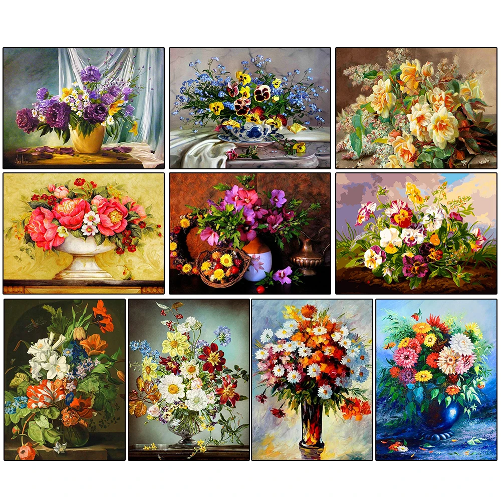 Diy Handmade Room Decoration Flower Vase Painting Designs Diamond ...