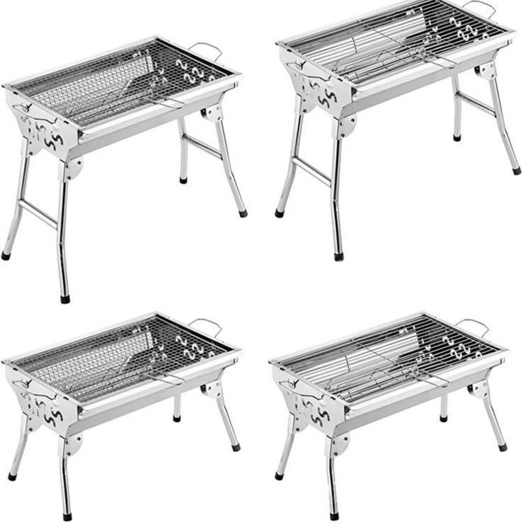 Easily Assembled Folding Charcoal Grills Stainless Steel Bbq Barbecue