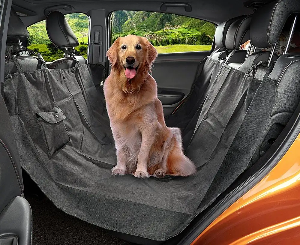 豪华宠物车座套与汽车,卡车和 suv 的座椅锚-黑色, 防水防滑背衬
