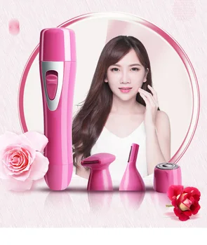 4 In 1 Electric Shaver For Lady Nose Hair Trimmer Cordless Eyebrow