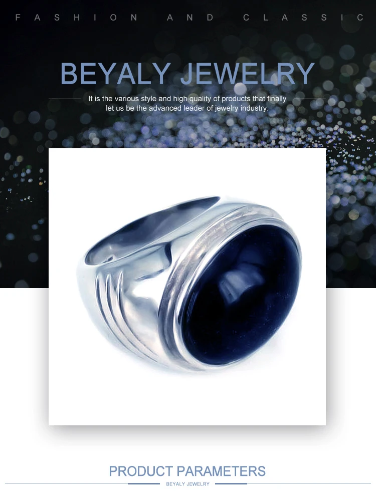 Cheap men finger stainless steel opal ring