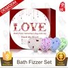 Valentine's Day Heart Shape Bath Fizzer Gift Set (Rose, Lavender, Tea Tree, Blueberry) 130g*4