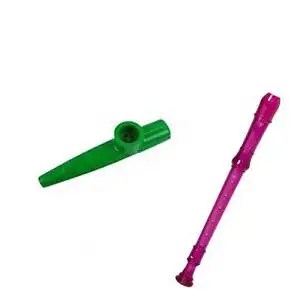 My First Recorder / Kazoo Pack -BPA FREE Pink Translucent Recorder w/Green Kazoo