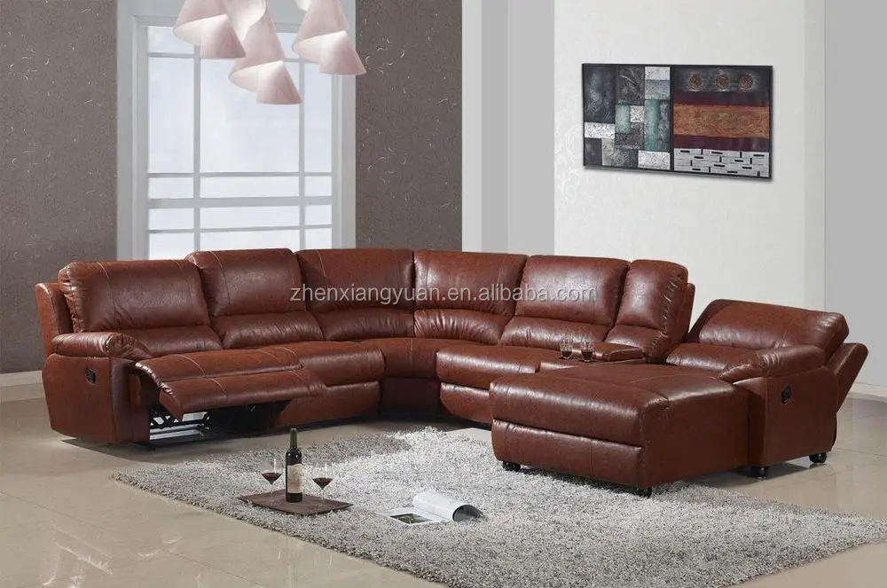 U Shape Leather Sectional Recliner Sofa With Chaise Buy Italy Leather