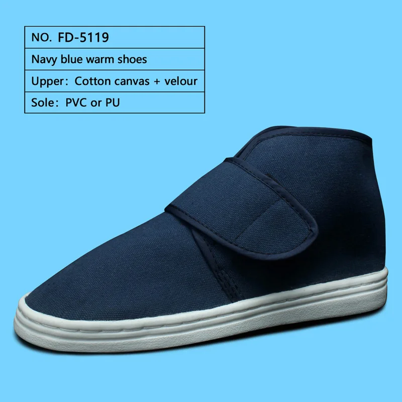 Antistatic White Keep Warm Shoes Cotton Canvas Pvc Sole Cleanroom Esd