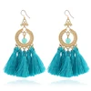 Vintage Hollow Pattern Tassel Chandelier Earrings Bead multi charm Fish hook Dangle Earrings