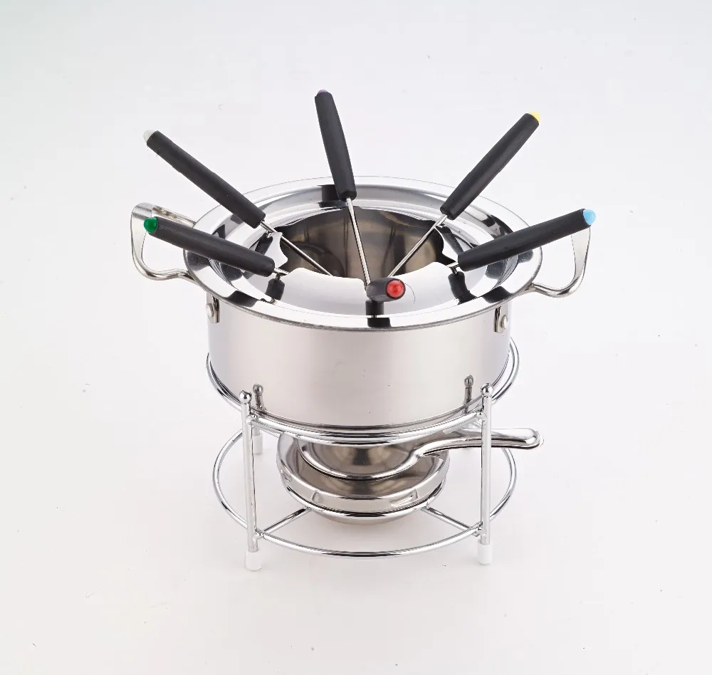 Stainless Steel Fondue Pot Cheese And Chocolate Fondue Set Cheese