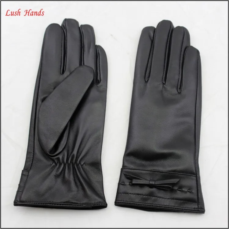 pu leather hand gloves women winter leather hand gloves