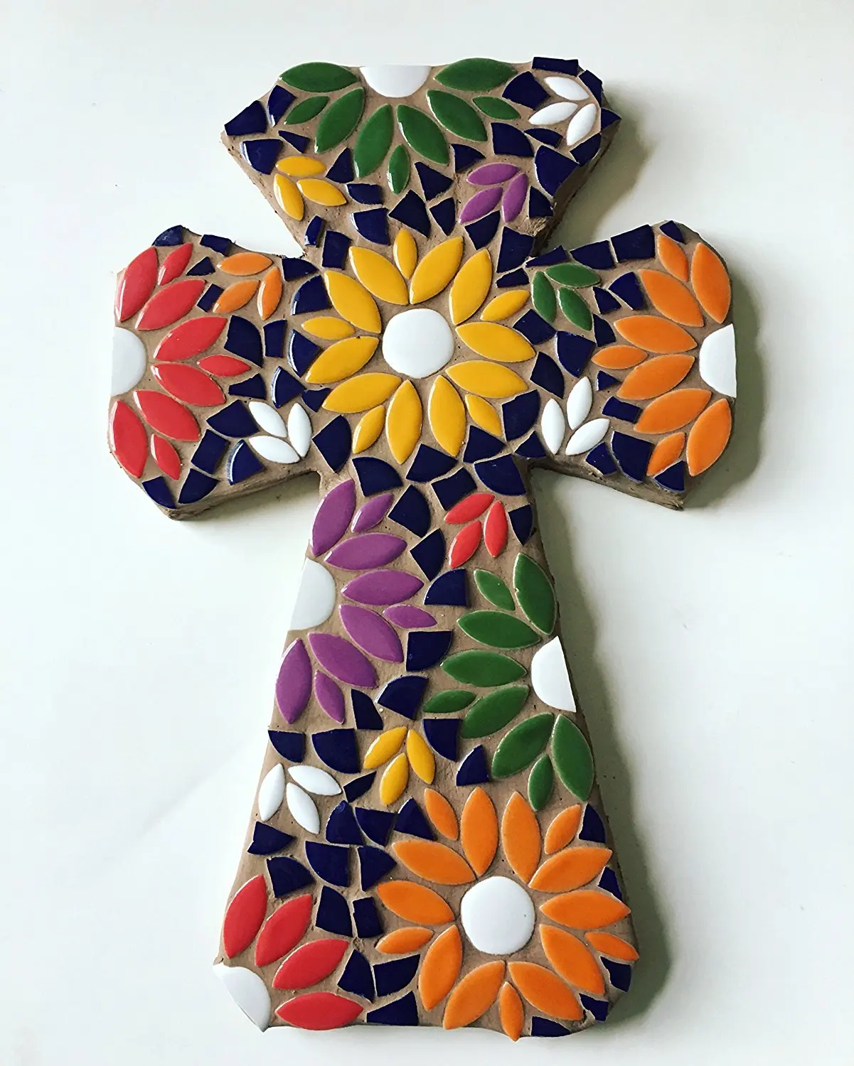 Ceramic Tile Dark Brown Find Deals On Get Quotations Mosaic Tile Flower Wall Cross 9 Inch X 6 Ceramic Decorative With