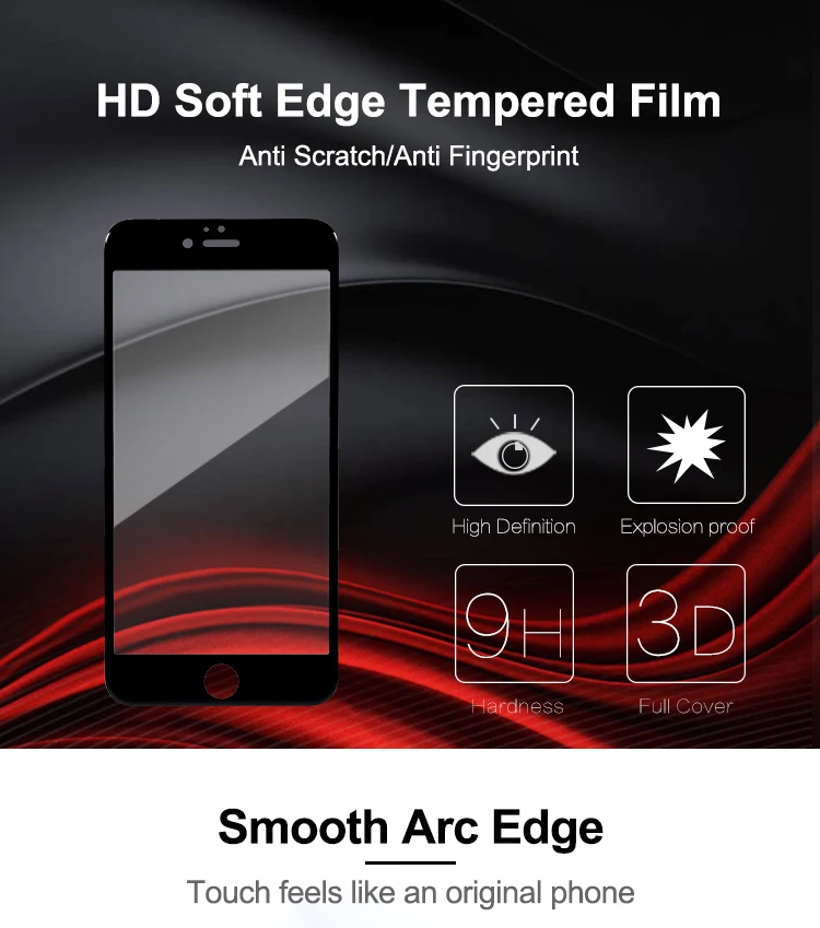 3d Full Cover 9h Hardness Screen Protector Tempered Glass For Iphone