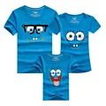 PSEEWE 9 Colors KIDS Cartoon baby shirts Boys Clothing Summer Style Family Outfits Mother Father Baby