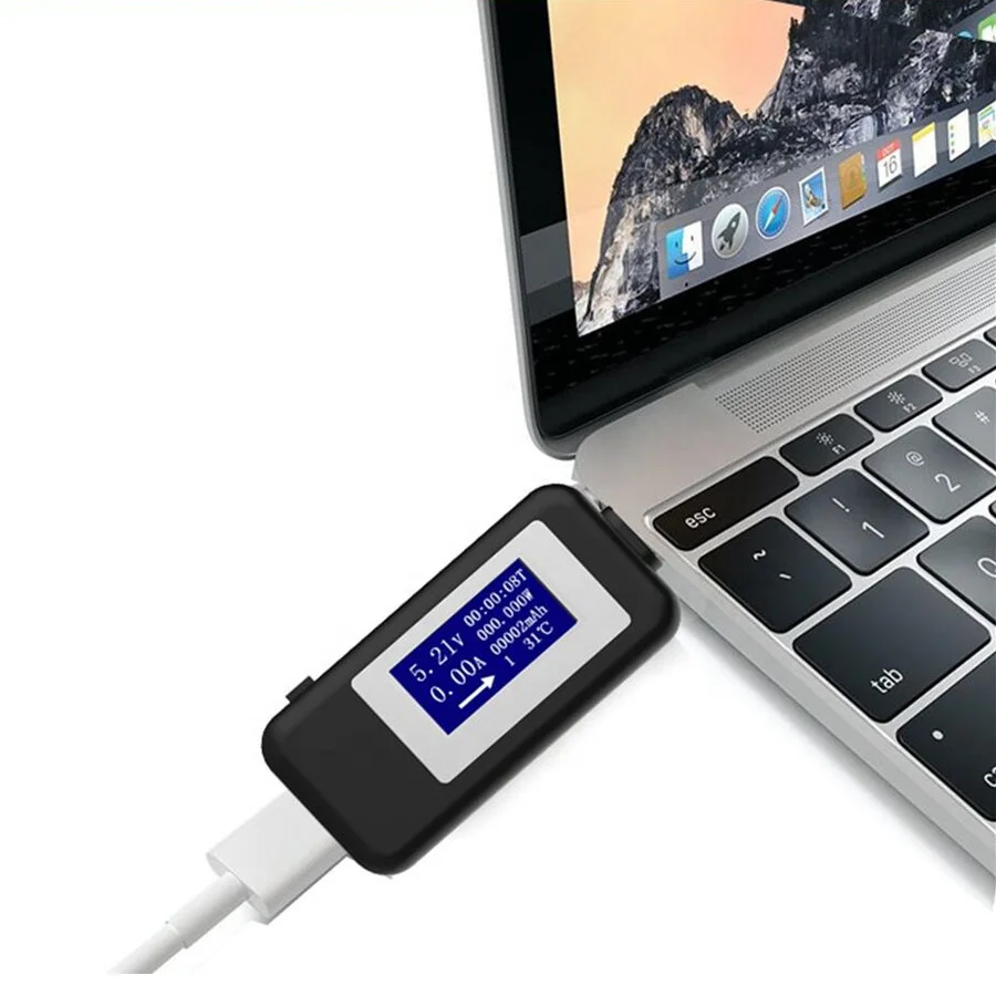 USB Loại C USB Tester LCD Kỹ Thuật Số Điện Áp Hiện Tại Meter Vôn Kế Amp Volt Ampe Kế Điện Máy Dò Ngân Hàng Sạc Chỉ Số