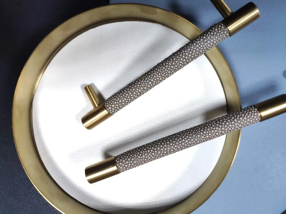 luxury genuine leather wardrobe handle