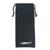 Custom gold logo black long velvet pen pouches with screen printing