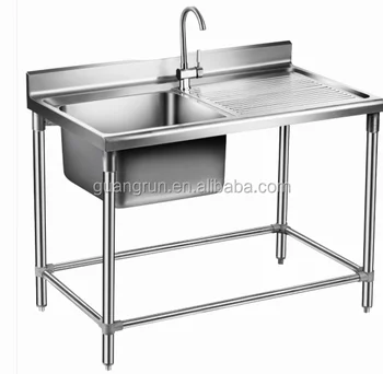 Commercial Free Standing Stainless Steel Kitchen Lab Sink With Drainboard Gr 302b Buy Double Bowl Food Service Sink Industrial Lab Sink Sink With