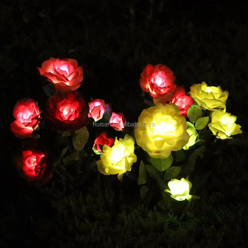 Hot Selling 3 Led Rose Flower Landscape Led Rose Lights Lasmp Stake For 