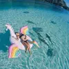 Outdoor swimming pool float giant rainbow inflatable pegasus float wholesale pool floats