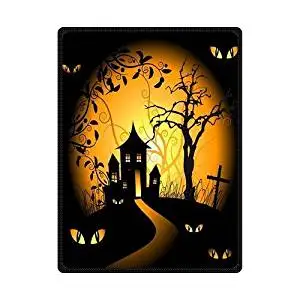 SOFTKIITY Custom Blankets Design Happy Halloween Blanket Fashion Warm Cozy Soft Sofa Bed Blankets Throws Blankets Size 58inch x 80inch (Large)