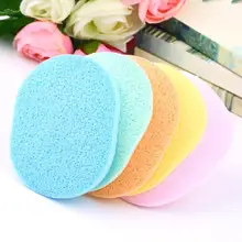Hot Selling Natural Wood Fiber Face Wash Cleansing Sponge Beauty Makeup Tools Accessories