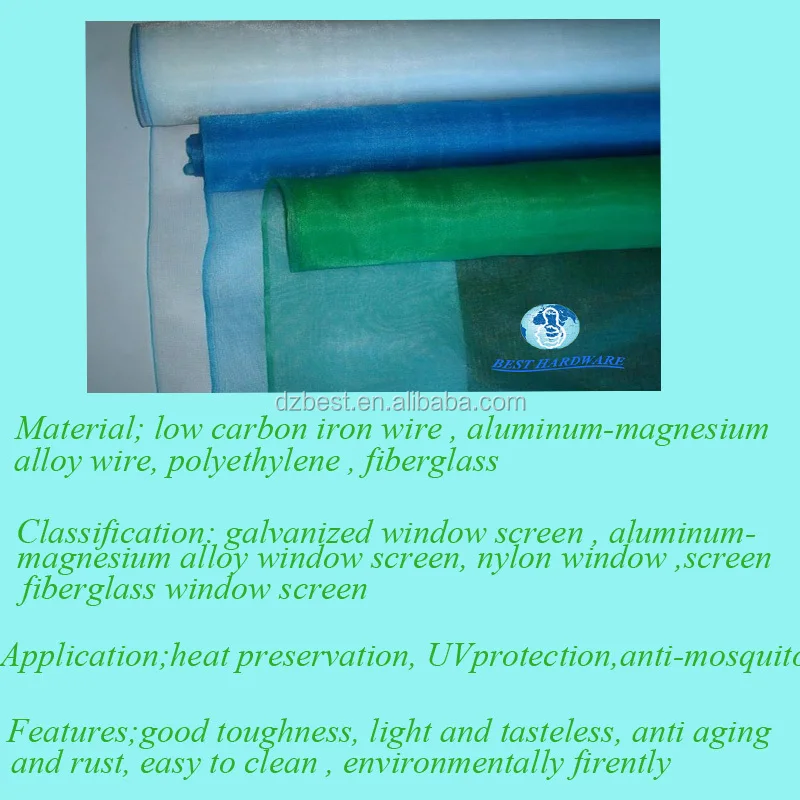 Cheap And Durable Plastic Colored Anti Mosquito Netting / Nylon Window