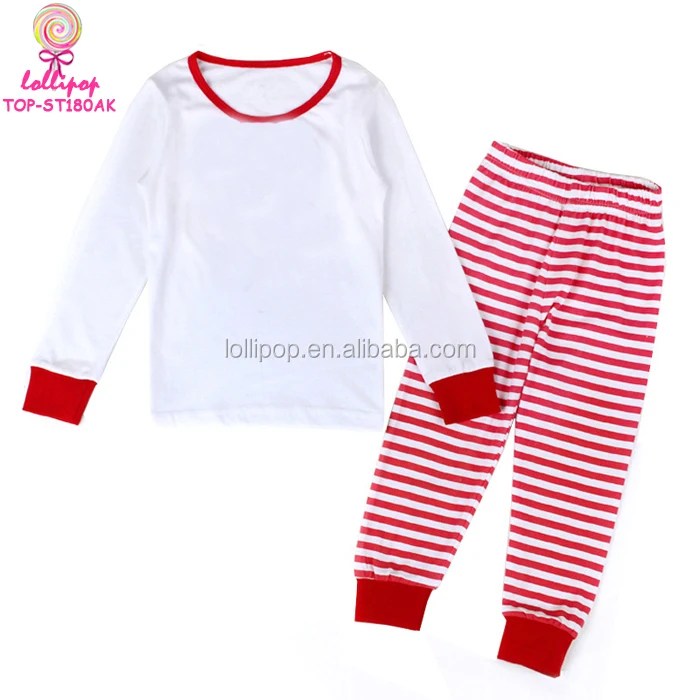 Wholesale Family Christmas Pajamas Red Striped Kids Sleeping Wear 100