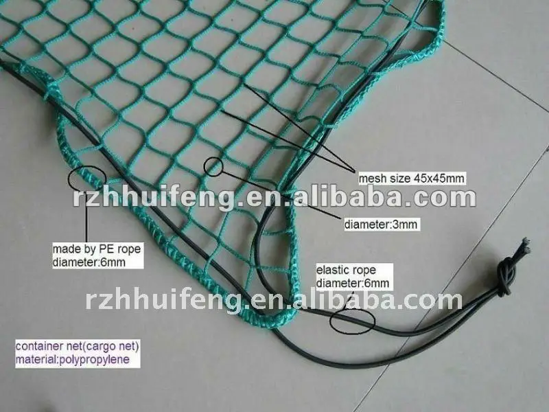 trailer cargo net with hooks