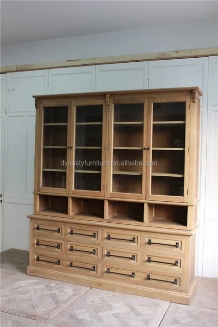 French Style Furniture Oak Wooden Kitchen Buffet Hutch French Style Furniture Oak Wooden