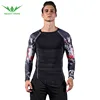 Sport tights with patterned Long sleeves design Bottom black t-shirts Rock arm style