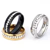 Wholesale Fashional Colorful Stainless Steel Signal Row Crystal Rings