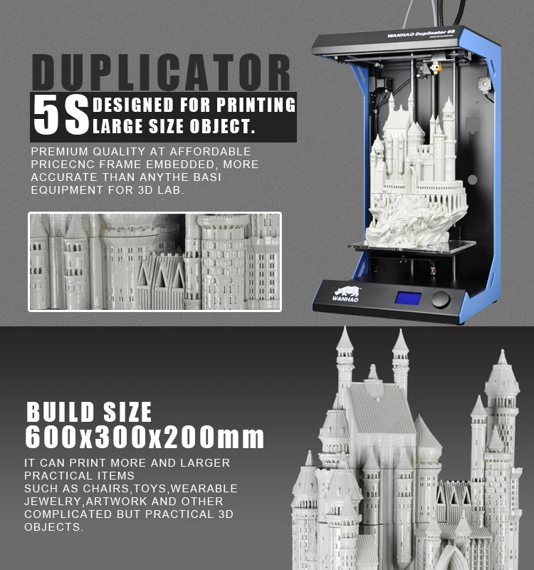 Wanhao D5 - Industrial 3D Printer, All-metal Framework (High Quality)