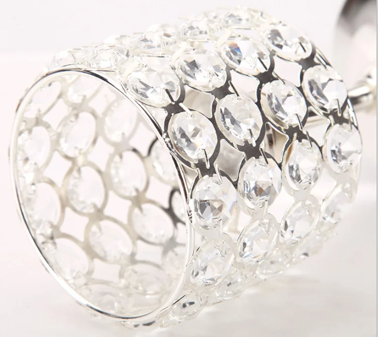 Manufacturer wholesale crystal silver candle holders wedding table decorations