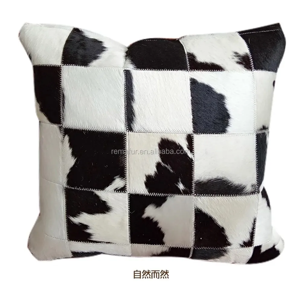 cow fur pillow