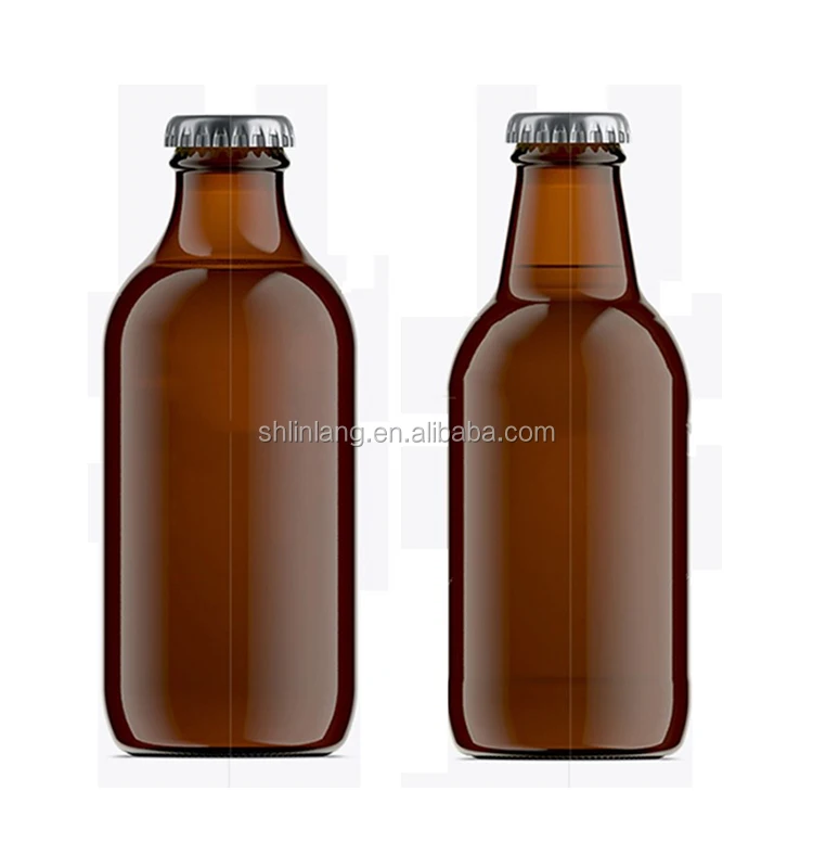 Shanghai Linlang Wholesale 25cl Stubby Amber Glass Bottle For Beer