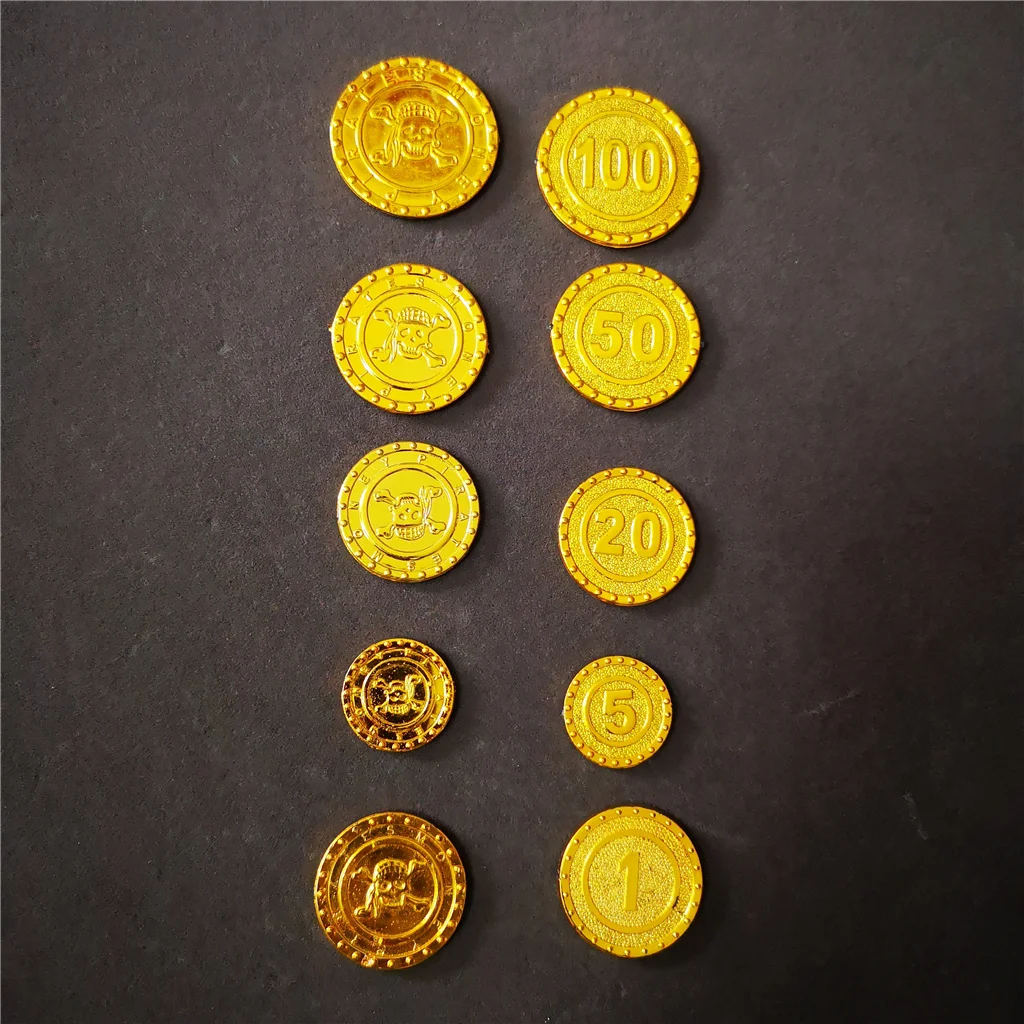 Electroplating plastic pirate treasure gold coins toy