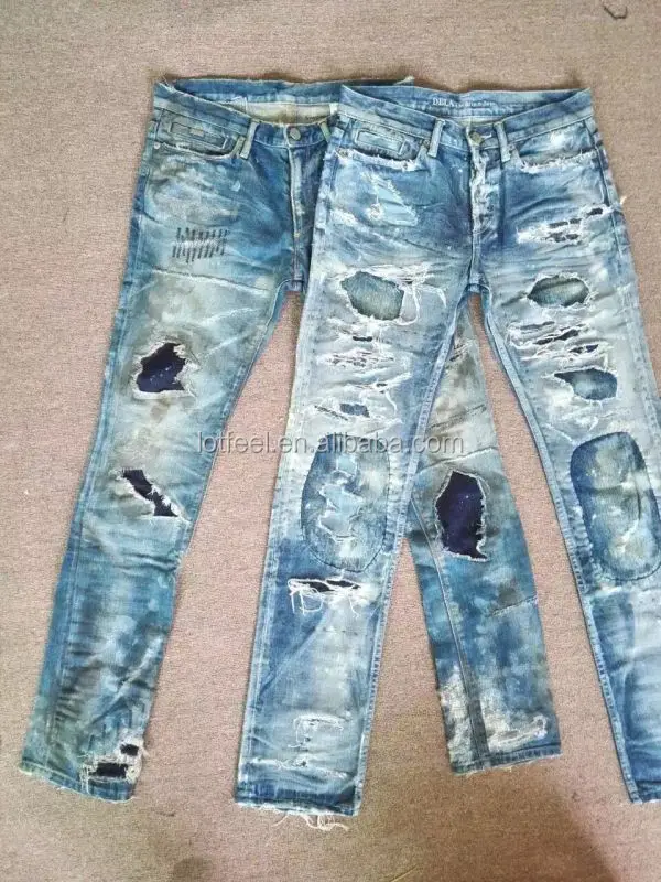Dirty Jeans Uneven Paint Splatter Man Jeans Pant - Buy Man Jeans Pant ...