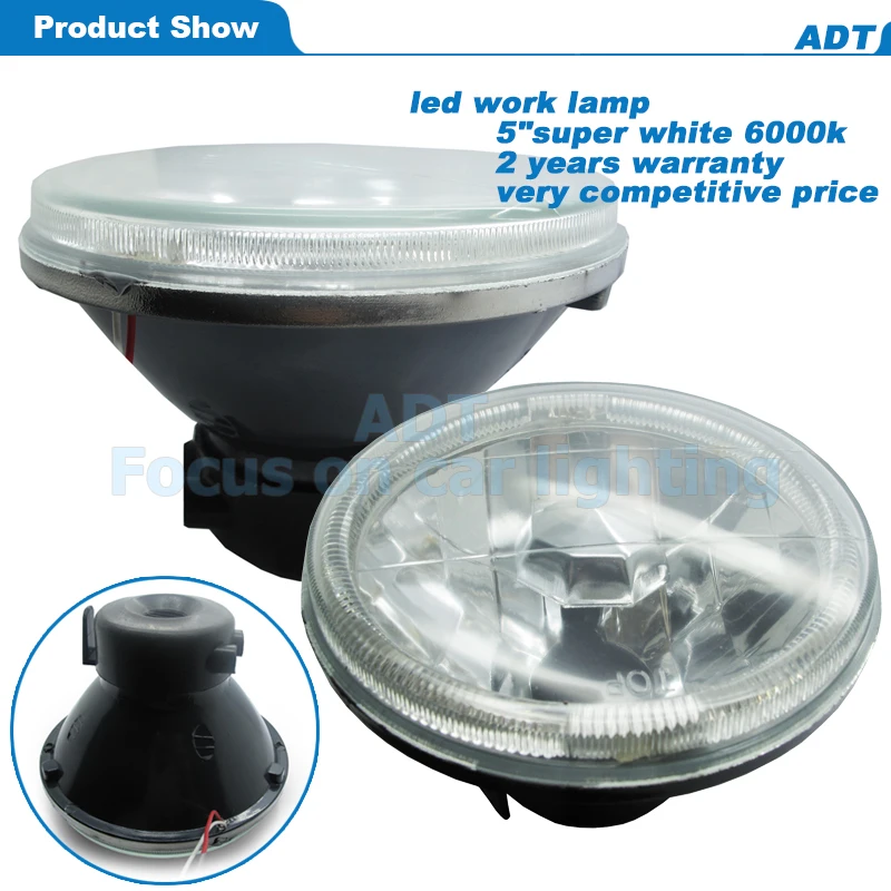 5" And 7" Inch Round Glass Conversion Headlights With Light H4 Bulbs