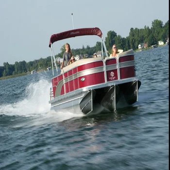 24ft Hot Sale Aluminum Pontoon Boat Luxury Fishing Boat View