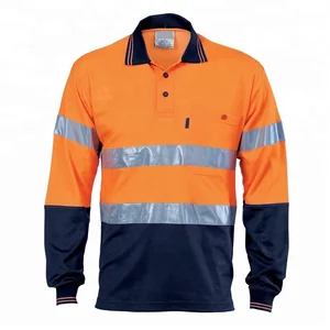 Reflective Tape Long Sleeve Cotton Workwear Polo T-Shirt Hi Vis China Factory OEM Services Reflective Tape Long Sleeve Cotton Workwear Polo T-Shirt Hi Vis China Factory OEM Services