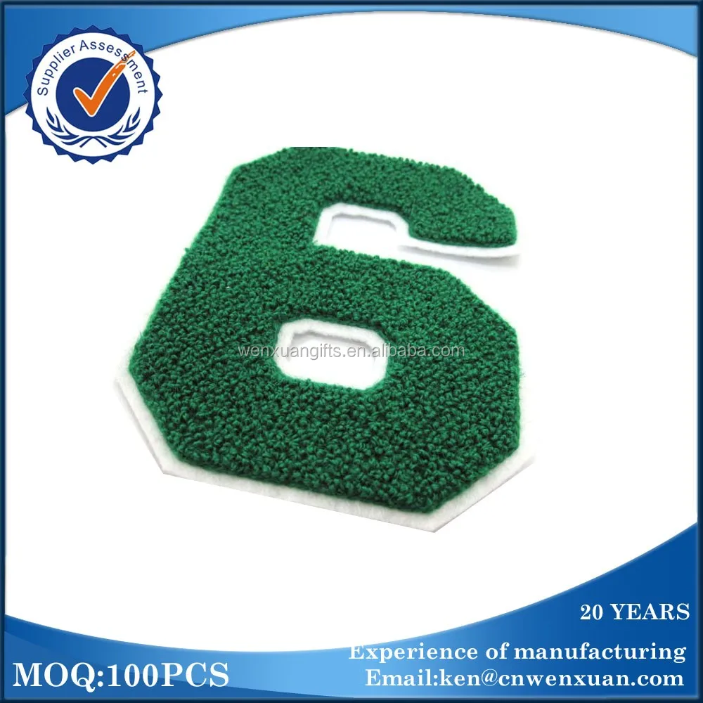 High Quality Custom Chenille Embroidery Patches Iron On Embroidered