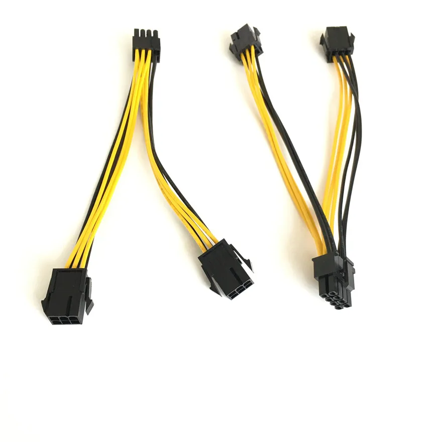 GPU Molex 8 pin (6+2) PCI Express male to 2 x Dual PCIe 6 pin Female Graphics Video Card PCI-E VGA Splitter Hub Power Cable